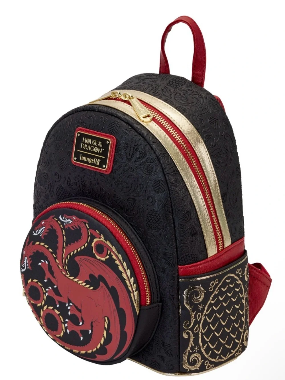 Loungefly House of Dragon House Targaryen AOP Black Sigil Mini Backpack NWT